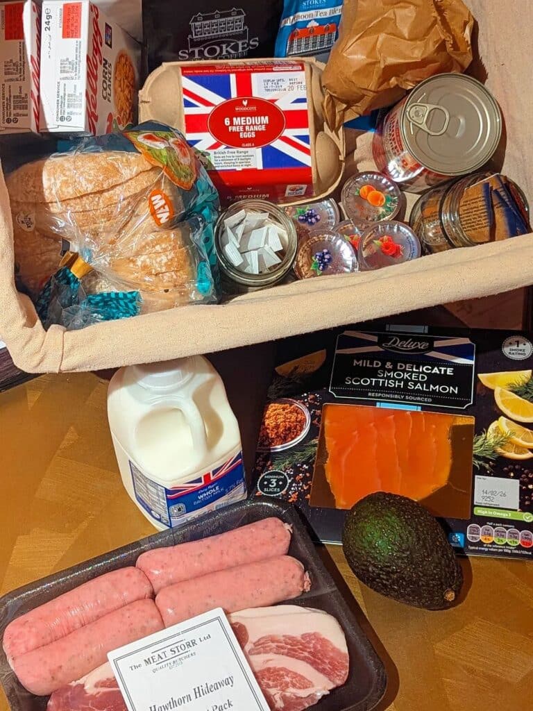 A complimentary deluxe breakfast hamper for two